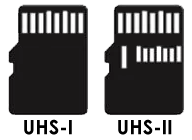 UHS-I and UHS-II SD Card Pins